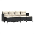 Afuera Living Contemporary Synthetic Poly Rattan Sofa Set in Black