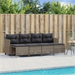 Afuera Living Contemporary 5 Piece Poly Rattan Medium Sofa Set in Gray