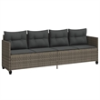 Afuera Living Contemporary 5 Piece Poly Rattan Medium Sofa Set in Gray