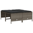Afuera Living Contemporary 5 Piece Poly Rattan Medium Sofa Set in Gray