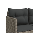 Afuera Living Contemporary 5 Piece Poly Rattan Medium Sofa Set in Gray