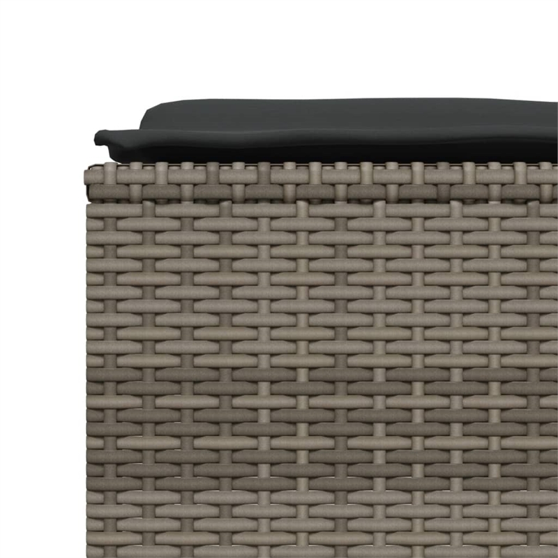 Afuera Living Contemporary 5 Piece Poly Rattan Medium Sofa Set in Gray