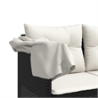 Afuera Living Contemporary 5 Piece Poly Rattan Sofa Set in Black/Cream
