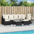 Afuera Living Contemporary 5 Piece Poly Rattan Sofa Set in Black/Cream