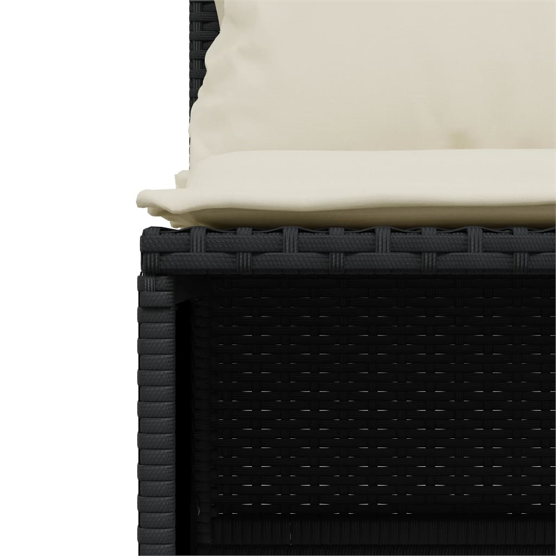 Afuera Living Contemporary 5 Piece Poly Rattan Sofa Set in Black/Cream