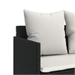 Afuera Living Contemporary 5 Piece Poly Rattan Sofa Set in Black/Cream