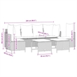 Afuera Living Contemporary 5 Piece Poly Rattan Sofa Set in Black/Cream