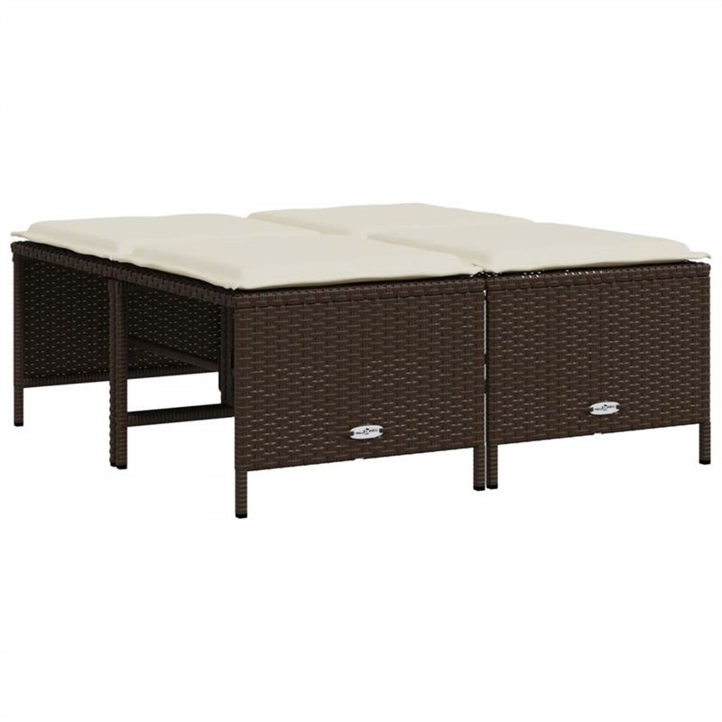 Afuera Living Contemporary Synthetic Poly Rattan  Sofa Set in Brown/Cream