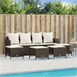 Afuera Living Contemporary Poly Rattan Small Sofa Set in Brown/Cream
