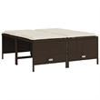 Afuera Living Contemporary Poly Rattan Small Sofa Set in Brown/Cream