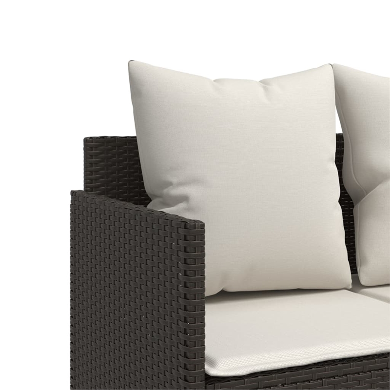 Afuera Living Contemporary Poly Rattan Small Sofa Set in Brown/Cream