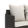 Afuera Living Contemporary Poly Rattan Small Sofa Set in Brown/Cream