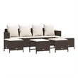Afuera Living Contemporary Poly Rattan Small Sofa Set in Brown/Cream