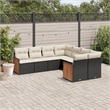 Afuera Living Contemporary 8 Piece Poly Rattan Large Sofa Set in Black
