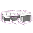 Afuera Living Contemporary 11 Piece Poly Rattan Sofa Set in Gray