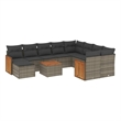 Afuera Living Contemporary 11 Piece Poly Rattan Sofa Set in Gray