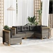 Afuera Living Contemporary Synthetic Poly Rattan 5 Piece  Sofa Set in Gray