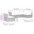 Afuera Living Contemporary 5 Piece Poly Rattan Sofa Set in Gray