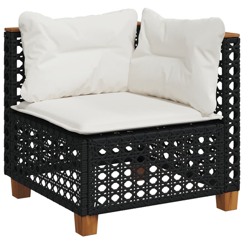 Afuera Living Contemporary 10 Piece Poly Rattan Sofa Set in Black