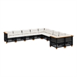 Afuera Living Contemporary 10 Piece Poly Rattan Sofa Set in Black