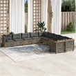 Afuera Living Contemporary 10 Piece Poly Rattan Large Sofa Set in Gray