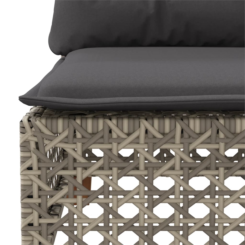Afuera Living Contemporary 10 Piece Poly Rattan Large Sofa Set in Gray