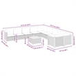 Afuera Living Contemporary 11 Piece Poly Rattan Sofa Set in Cream/Beige