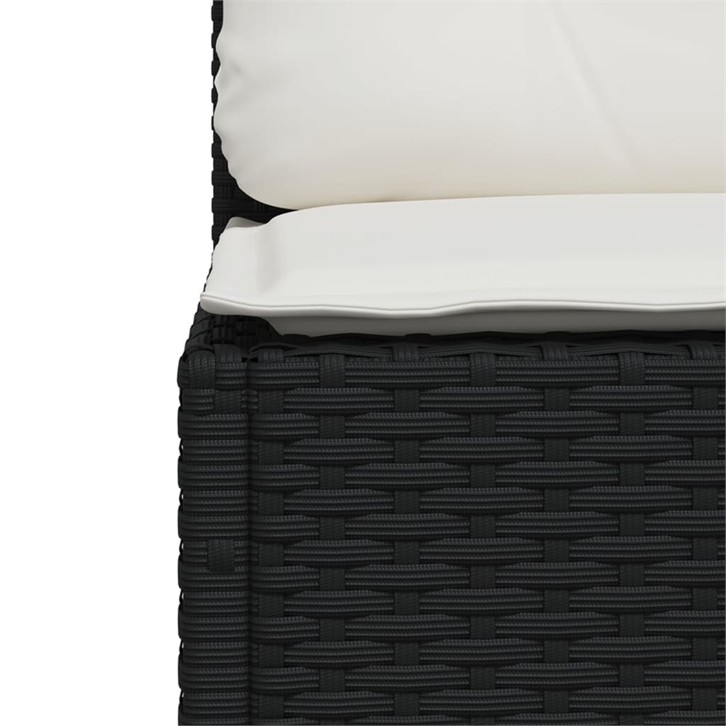 Afuera Living Contemporary 7 Piece Poly Rattan Sofa Set in Black/Cream