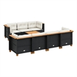 Afuera Living Contemporary 8 Piece Poly Rattan Sofa Set in Black