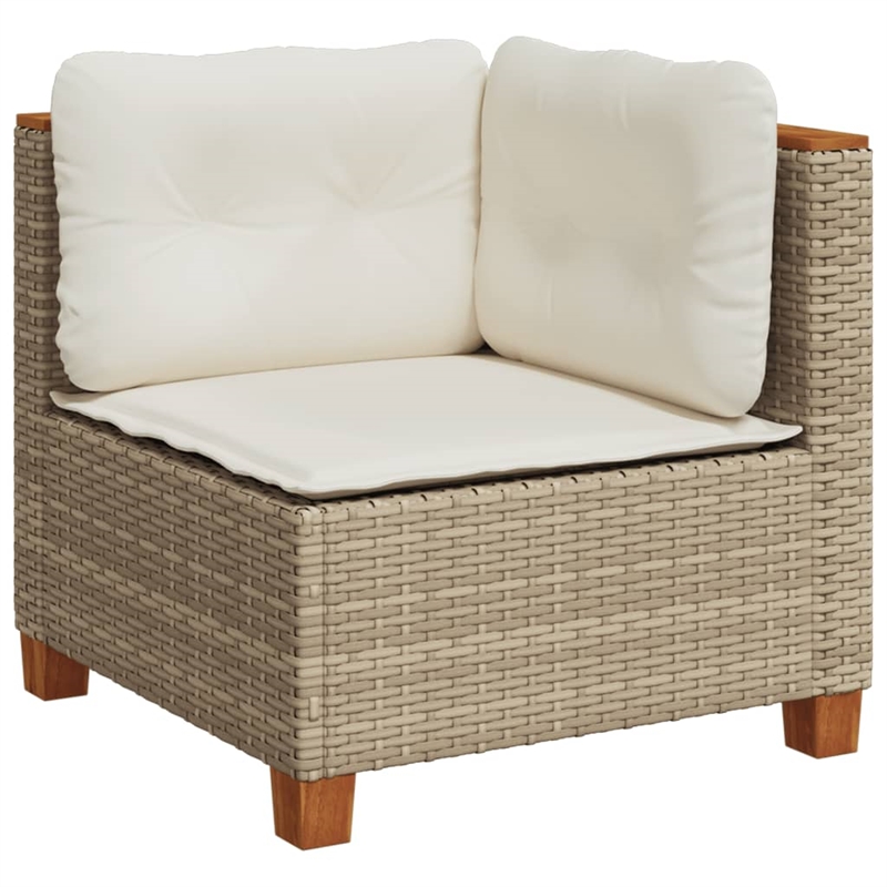 Afuera Living Contemporary 7 Piece Poly Rattan Sofa Set in Beige