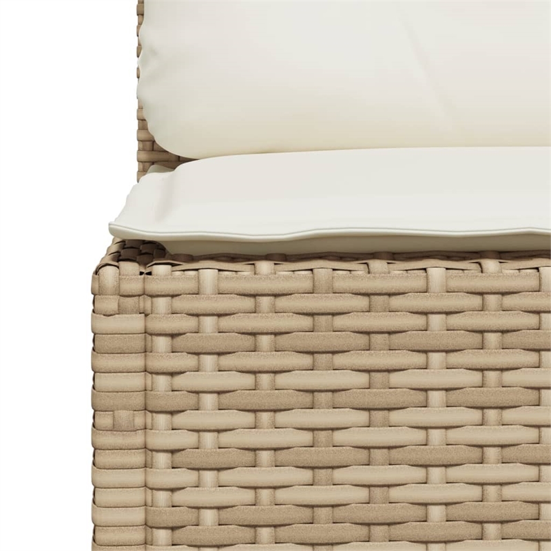 Afuera Living Contemporary 7 Piece Poly Rattan Sofa Set in Beige