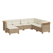 Afuera Living Contemporary 7 Piece Poly Rattan Sofa Set in Beige