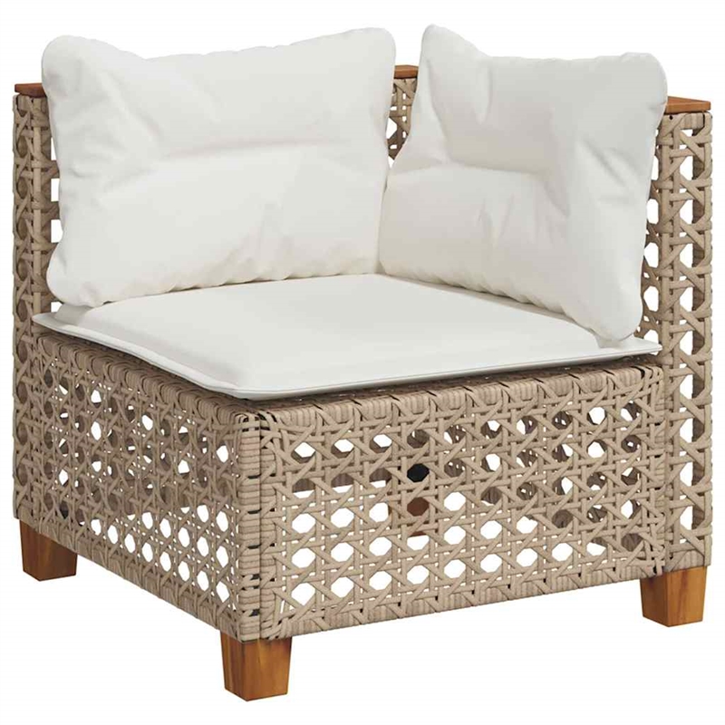 Afuera Living 4 Piece Poly Rattan Small Sofa Set in Cream/Beige