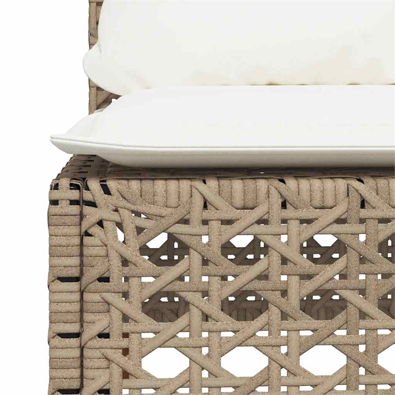 Afuera Living 4 Piece Poly Rattan Small Sofa Set in Cream/Beige
