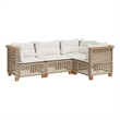 Afuera Living 4 Piece Poly Rattan Small Sofa Set in Cream/Beige