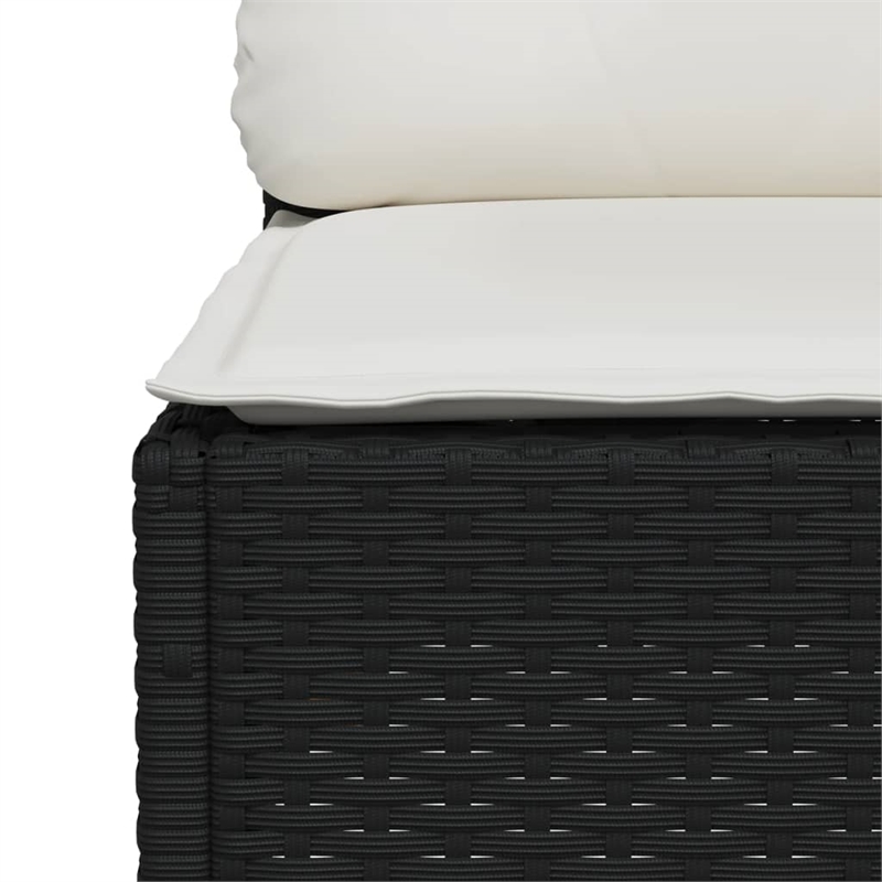 Afuera Living 4 Piece Poly Rattan Small Sofa Set in Black/Cream