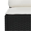 Afuera Living 4 Piece Poly Rattan Small Sofa Set in Black/Cream