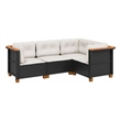 Afuera Living 4 Piece Poly Rattan Small Sofa Set in Black/Cream