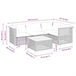 Afuera Living Contemporary 5 Piece Poly Rattan Sofa Set in Beige