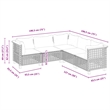 Afuera Living Contemporary 5 Piece Poly Rattan Sofa Set in Black/Cream