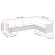 Afuera Living Contemporary 6 Piece Poly Rattan Sofa Set in Black/Cream