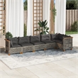Afuera Living Contemporary 6 Piece Poly Rattan Sofa Set in Gray