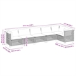 Afuera Living Contemporary 6 Piece Poly Rattan Sofa Set in Gray