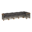 Afuera Living Contemporary 6 Piece Poly Rattan Sofa Set in Gray