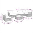 Afuera Living Contemporary Synthetic Poly Rattan 7 Piece  Sofa Set in Beige
