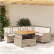Afuera Living Poly Rattan Patio Sofa Set in Brown/Cream/Beige