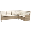 Afuera Living Poly Rattan Patio Sofa Set in Brown/Cream/Beige
