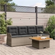 Afuera Living Contemporary Poly Rattan Garden Lounge Set in Gray/Brown