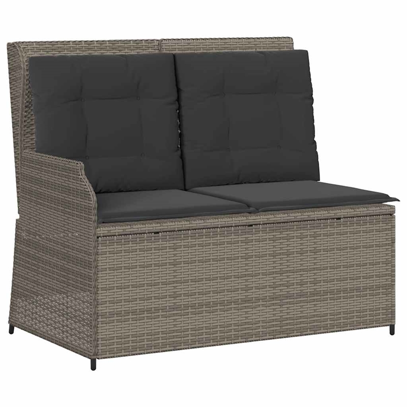 Afuera Living Contemporary Poly Rattan Garden Lounge Set in Gray/Brown
