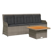 Afuera Living Contemporary Poly Rattan Garden Lounge Set in Gray/Brown